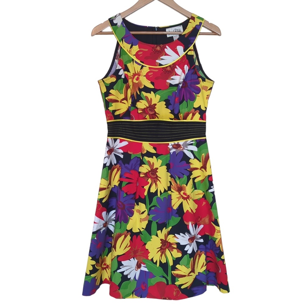 Joseph Ribkoff Colourful Floral Fit N Flare Midi Dress - Picture 7 of 12
